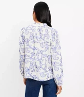 Vine Jacquard V-Neck Blouse