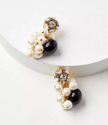 Italian Pearlized Cluster Drop Earrings