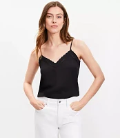 Embroidered Scalloped V-Neck Cami