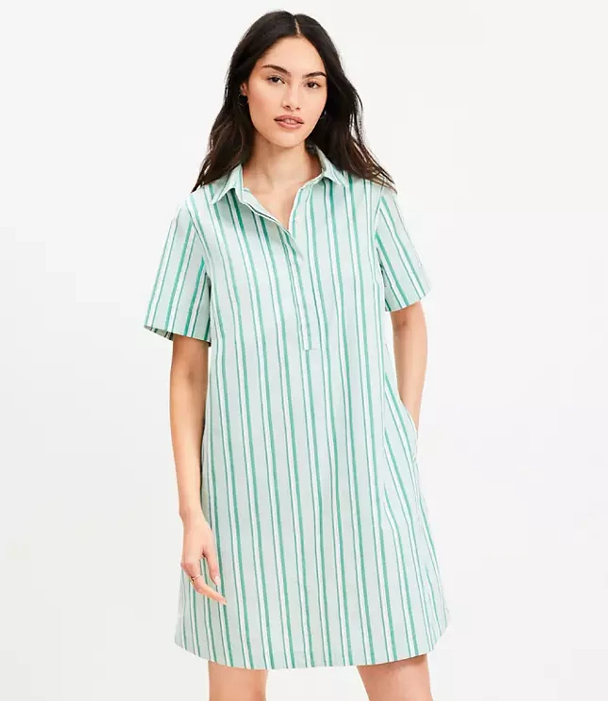 Striped Mini Pocket Shirtdress