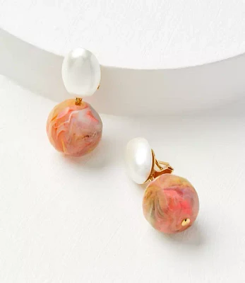 Italian Pearlized Marbleized Drop Earrings