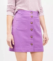 Petite Palmer Button Mini Pocket Skirt