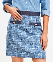 Petite Denim Tweed Mini Skirt