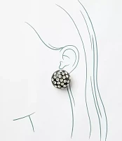 Italian Oversized Circle Pave Stud Earrings