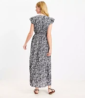 LOFT Beach Paisley Cutout Tiered Maxi Dress