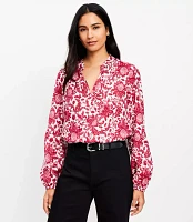 Petite Night Bloom V-Neck Blouse