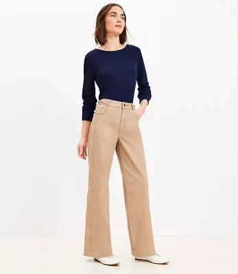 Petite Relaxed Straight Pants Twill