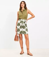 Palm Linen Blend Mini Wrap Skirt