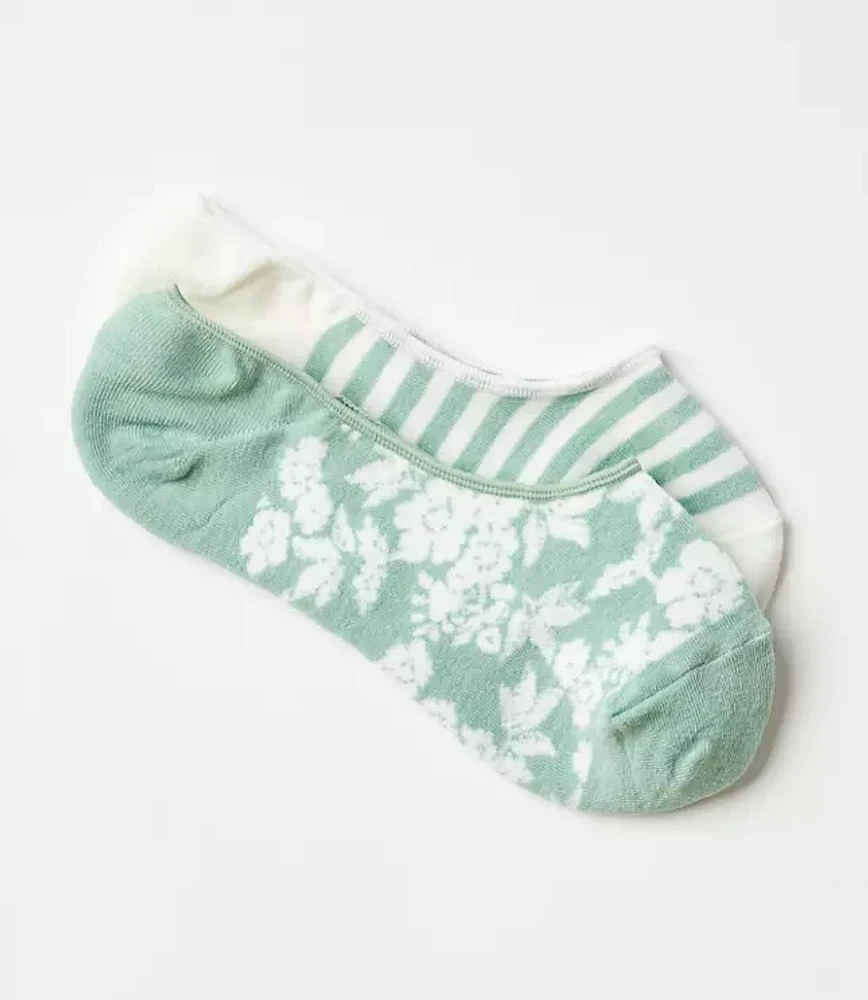 Floral & Stripe No Show Sock Set