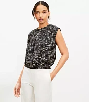 Petite Cheetah Print Tie Back Bubble Hem Top