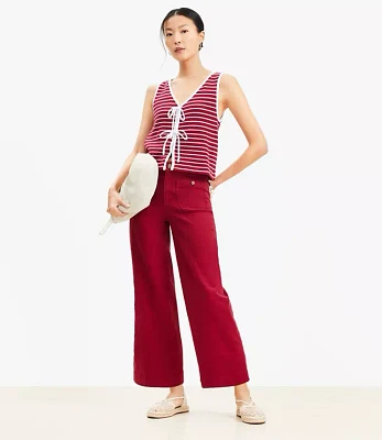 Petite Palmer Wide Leg Crop Pants Twill