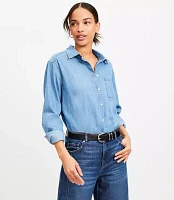 Petite Chambray Everyday Relaxed Pocket Shirt