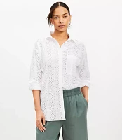 Petite Eyelet Everyday Oversized Pocket Shirt