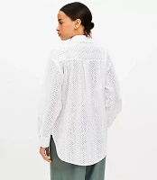 Petite Eyelet Everyday Oversized Pocket Shirt