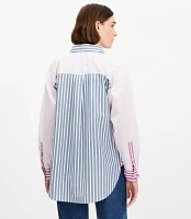 Petite Striped Poplin Everyday Oversized Pocket Shirt