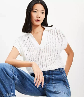 Mesh Stitch Wedge Sweater