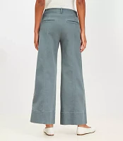 Curvy Seamed Palmer Wide Leg Crop Pants Twill