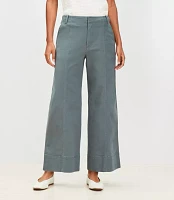 Curvy Seamed Palmer Wide Leg Crop Pants Twill