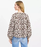 Petite Tulip Button Sleeve Blouse