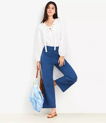 Tall Palmer Wide Leg Crop Pants Twill
