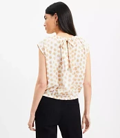 Petite Dotted Tie Back Bubble Hem Top