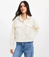 Petite Clip Wide Sleeve Modern Utility Shirt