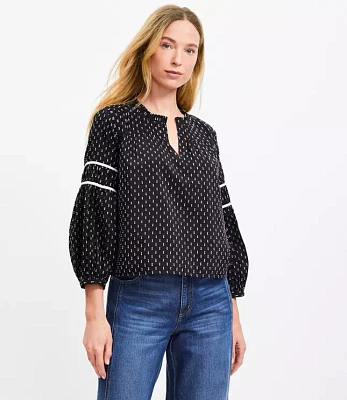 Petite Clip Pleated Yoke Blouse