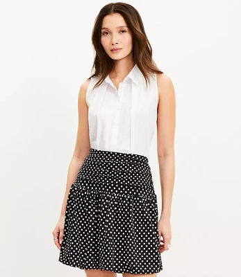 Dotted Bubble Hem Mini Skirt