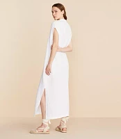 Lou & Grey Triple Cloth Split Neck Maxi Dress