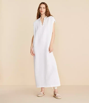 Lou & Grey Triple Cloth Split Neck Maxi Dress