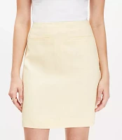 Welt Trim Linen Blend Mini Skirt