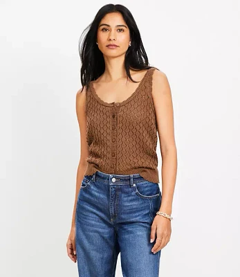 Crochet Button Sweater Tank Top