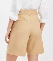 Petite Belted Bermuda Shorts