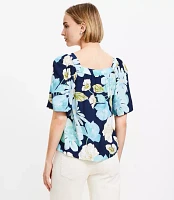 Floral Square Neck Top