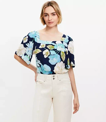 Floral Square Neck Top