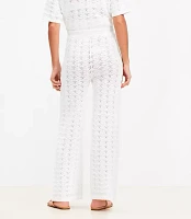 LOFT Beach Pointelle Wide Leg Pants