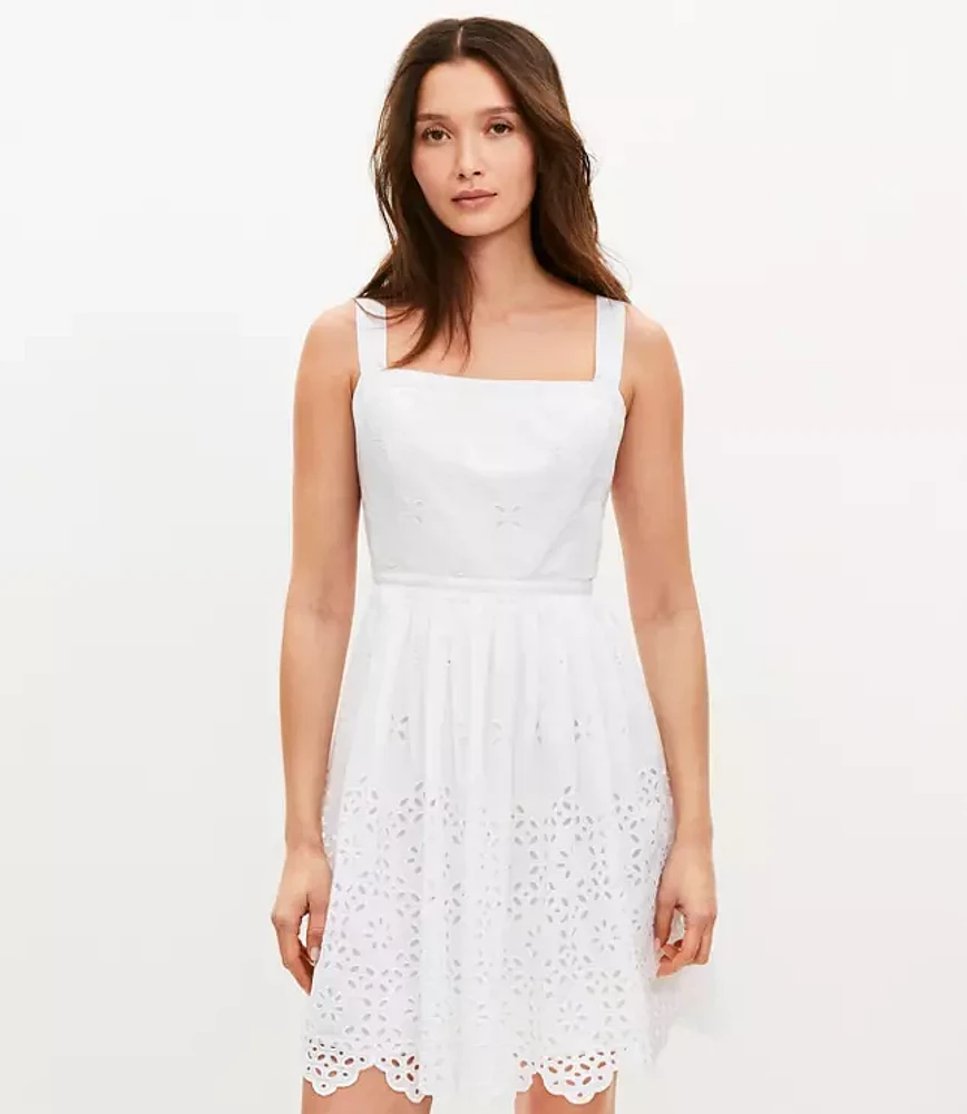 Petite Eyelet Corset Mini Dress