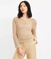 Mesh Stitch Boatneck Sweater