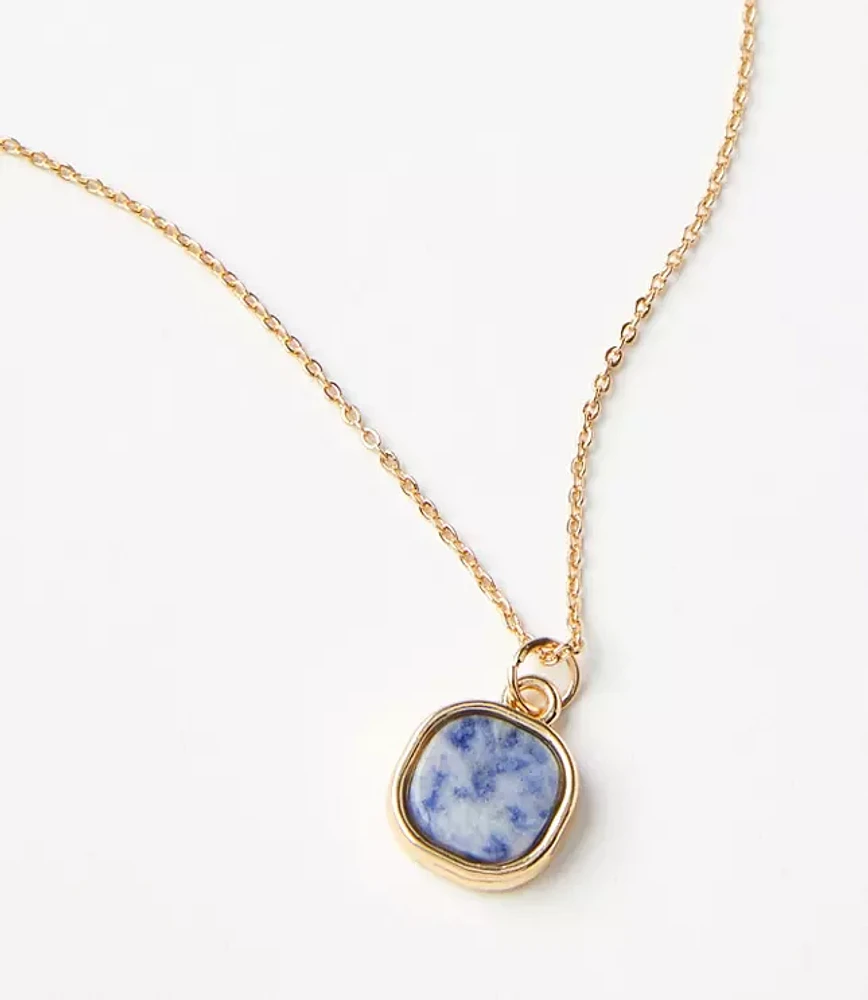 Marbleized Rounded Square Necklace