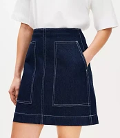 Petite Denim Utility Skirt Rinse Wash