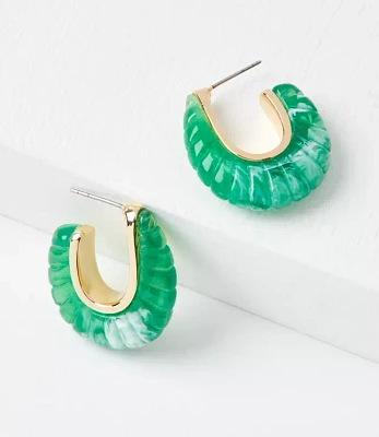 Resin C Hoop Earrings
