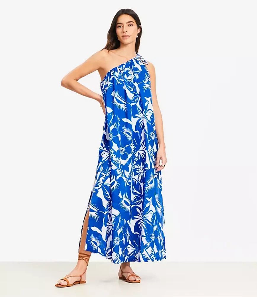 LOFT Beach Tropical One Shoulder Swimsuit Coverup