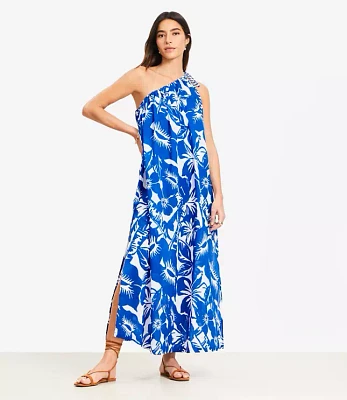 LOFT Beach Tropical One Shoulder Swimsuit Coverup