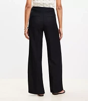 Petite Clean Wide Leg Pants Linen Blend