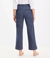 Curvy Palmer Wide Leg Crop Pants Textured Stripe