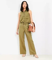 Drapey Cargo Pants Linen Blend