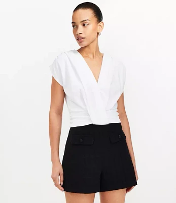 Shirred V-Neck Top