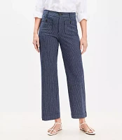 Petite Palmer Wide Leg Crop Pants Textured Stripe