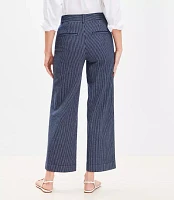 Petite Palmer Wide Leg Crop Pants Textured Stripe