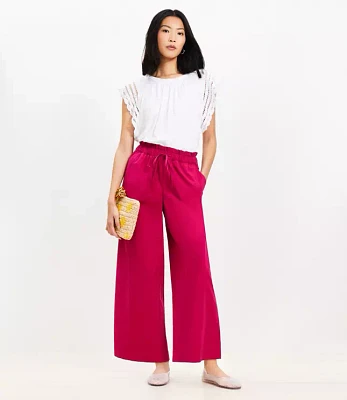 Breezy Wide Leg Ankle Pants Twill